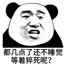都几点了还不睡觉等着猝死呢熊猫