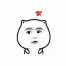 猫脸头上长小花动图